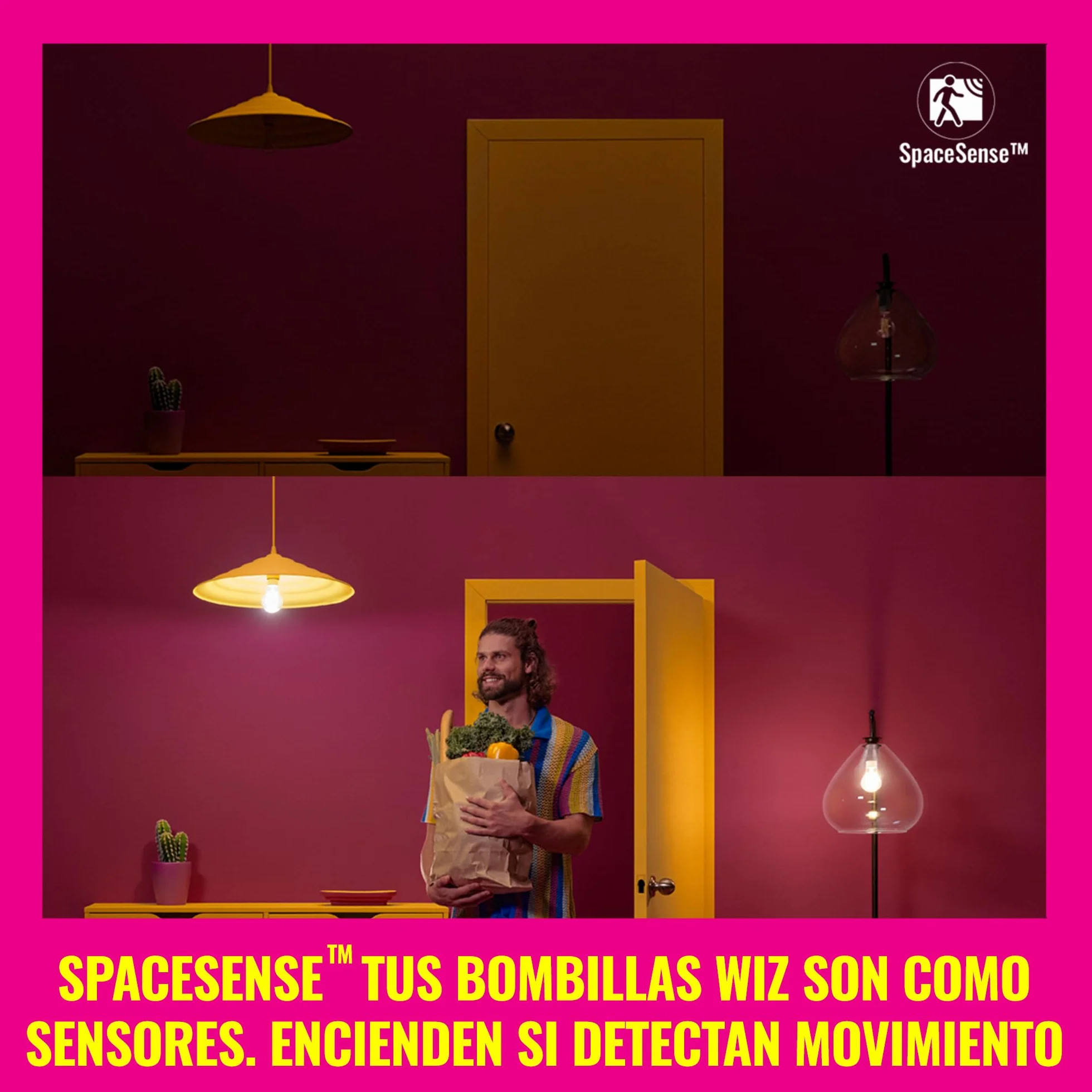WiZ - Bombilla LED inteligente, E27, clase A (ahorro de energía), conécta via Wi-Fi, tecnologia SpaceSense y Matter, compatible con Alexa