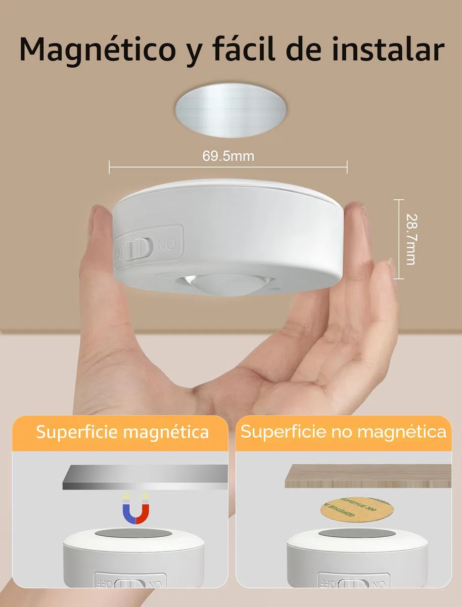 MERTTURM Recargable LED Armario Luz con Control Remoto, Regulables Mini LED Vitrina, 3 Temperaturas de Color, 9 RGB Iluminación de Armarios [3 Pieza]