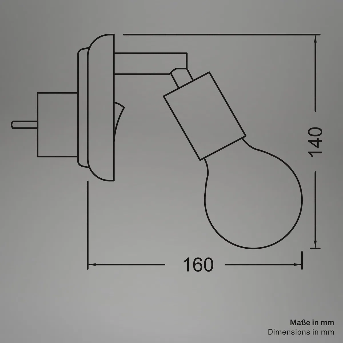 BRILONER - Aplique pared interior con interruptor, orientable, casquillo E27, enchufe, apliques dormitorio, lampara pared, apliques, 9,5x6,7x7,8 cm, beige