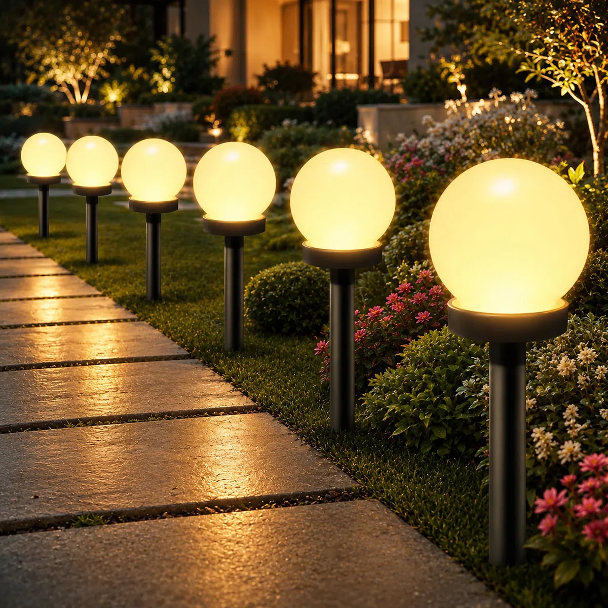 Shengruili 3 piezas de lámparas solares para exteriores en forma de bola, lámpara solar de jardín, lámparas solares impermeables para jardín, lámpara solar de jardín impermeable, lámparas solares de